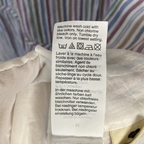 Madewell Dress Mini Striped Crewneck Button Front Tiered Item AO242 Size Medium - Picture 10 of 10